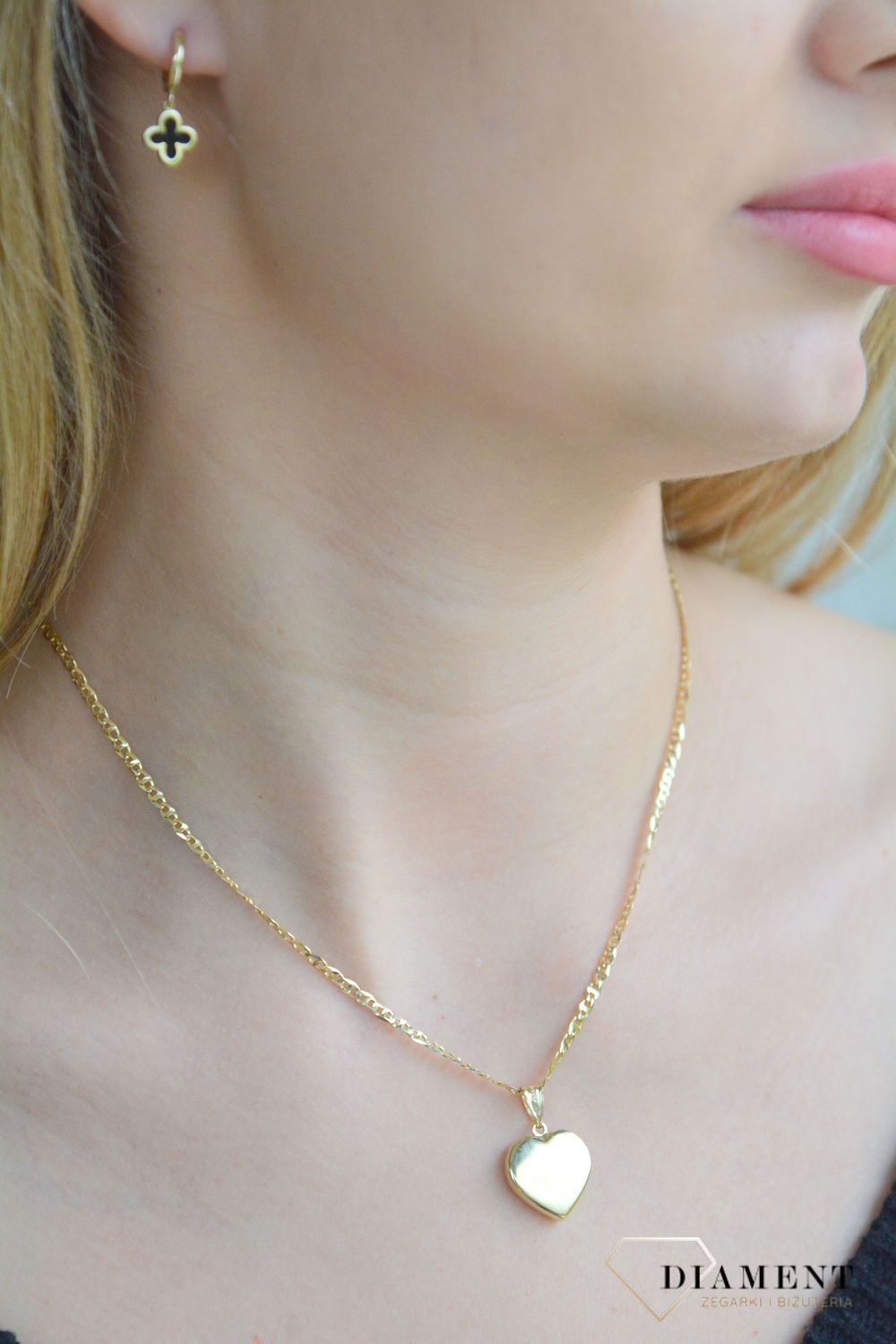 Złota zawieszka damska 375 wypukła grawerowane Serce ZA 4776B 375.jpg